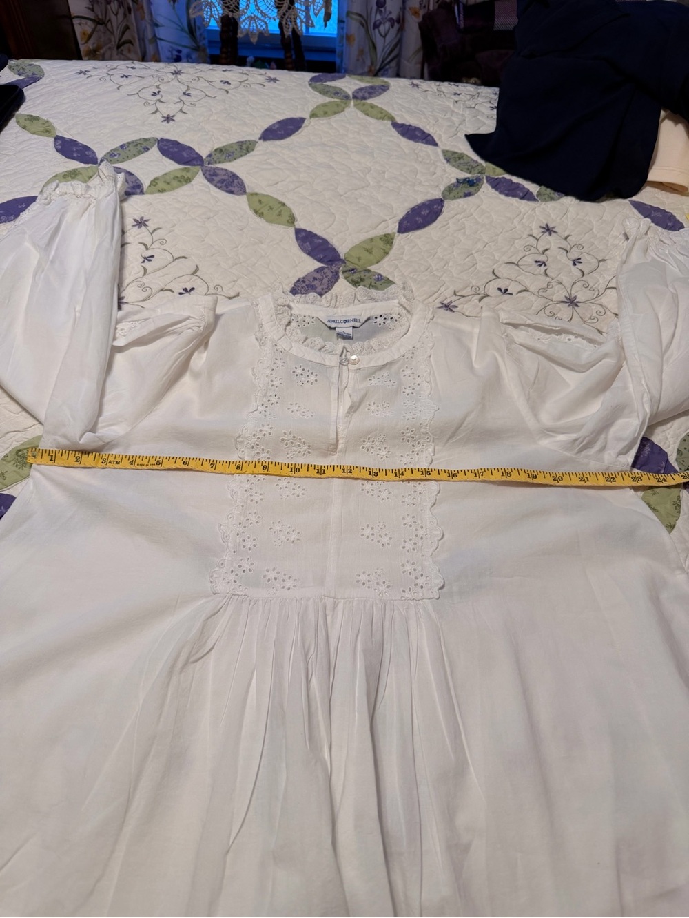April Cornell White Eyelet Peasant Blouse - Picture 12 of 15